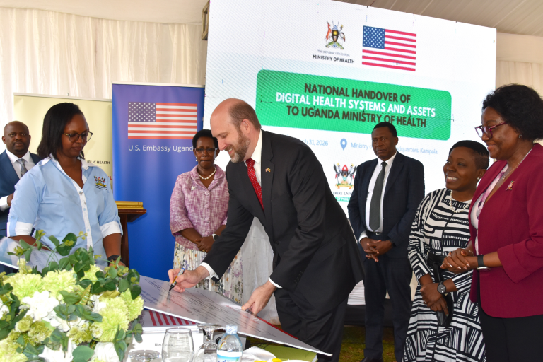 U.S. Ambassador to Uganda William W. Popp at the handover event in Kampala