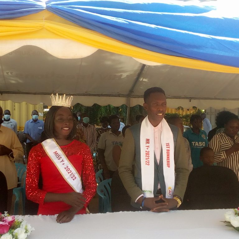 The Miss young positive Uganda Rubunah Nagai and Mr. First Runner up Ilaborot Otim