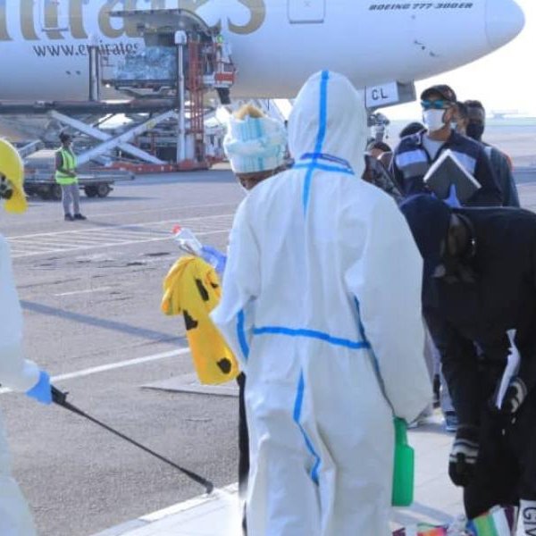 Travellers at the airport