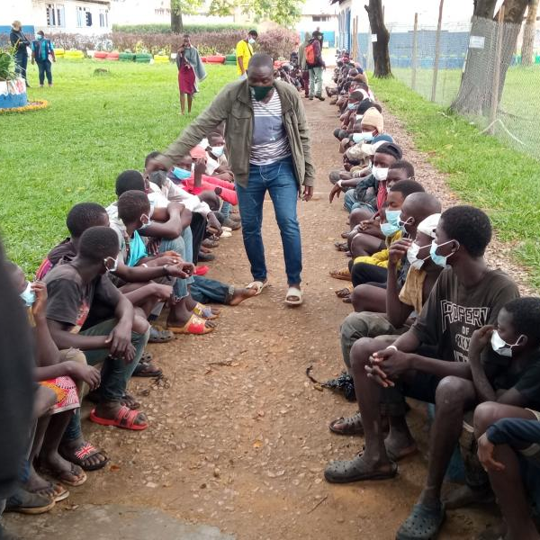 Some of the children rescued from the streets currently at Nakivubo Blue Primary School