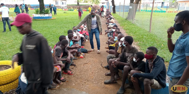 Some of the children rescued from the streets currently at Nakivubo Blue Primary School