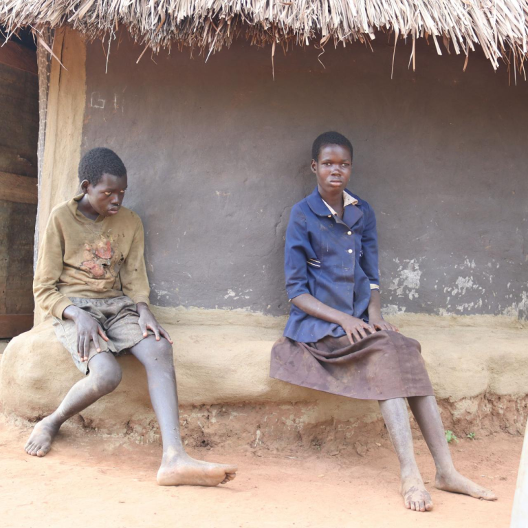 Children with Nodding Syndrome at their home
