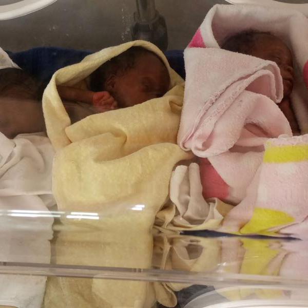 Premature triplets sharing one incubator at Gulu Regional Referral Hospital Neonatal Ward