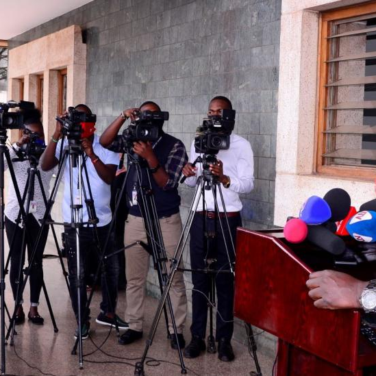 Journalists covering parliament