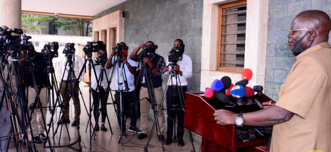 Journalists covering parliament