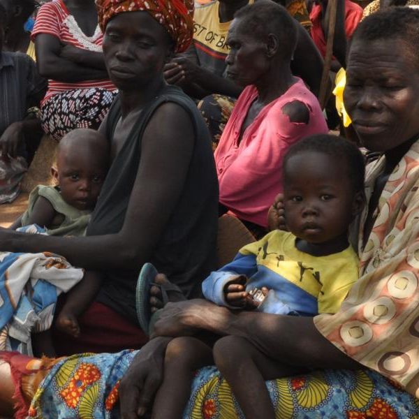 South Sudan refugees attending a meeting